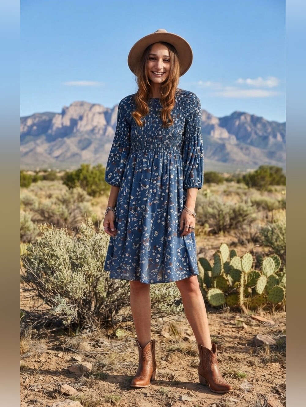 ROOLEE""" Floral Smocked Dress - Picture 6 of 14